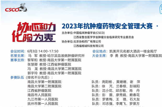 抚州市第一人民医院肿瘤科在2023抗肿瘤药物安全管理大赛(南昌站)获团体二等奖 抚州市第一人民医院肿瘤科在2023抗肿瘤药物安全管理大赛(南昌站)获团体二等奖